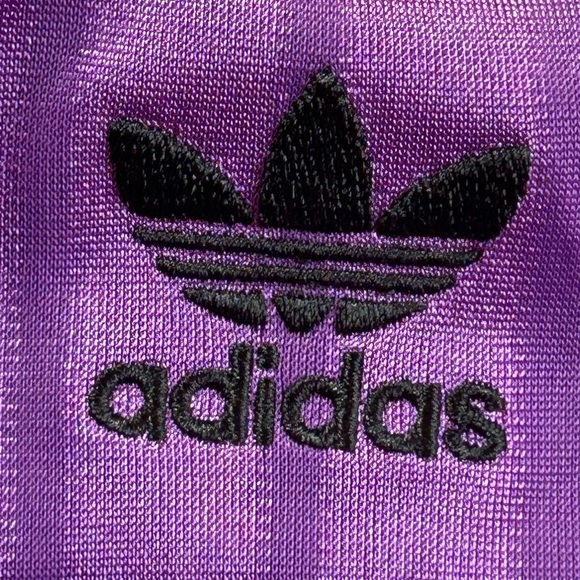 Adidas originals purple jersey feel sporty streetwear retro shorts romper NWT S - Picture 9 of 12